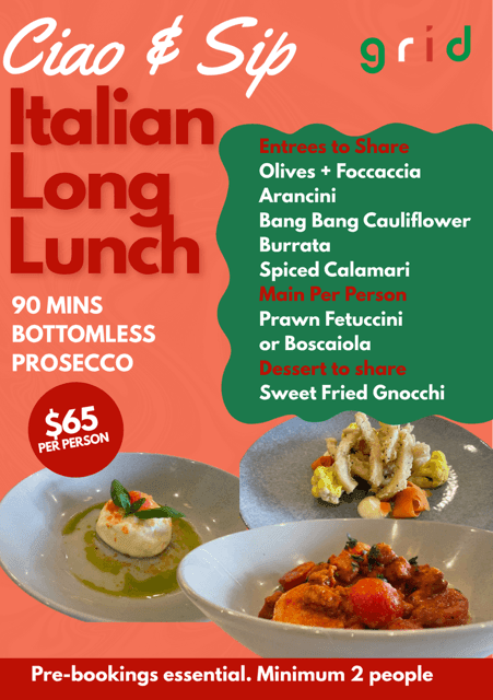 Italian bottomless lunch in Oran Park