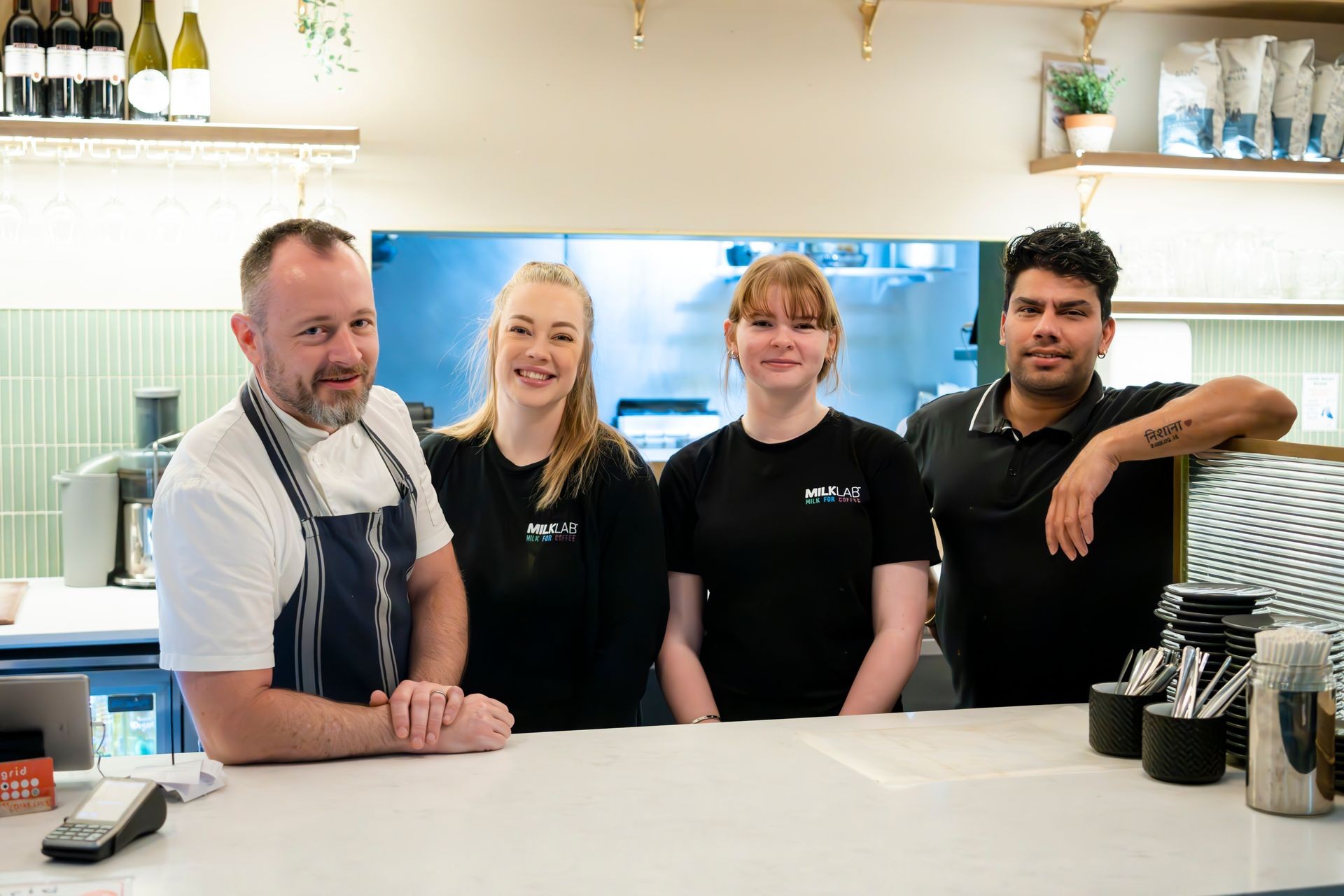Staff hosting a birthday function at The Grid Café in Oran Park