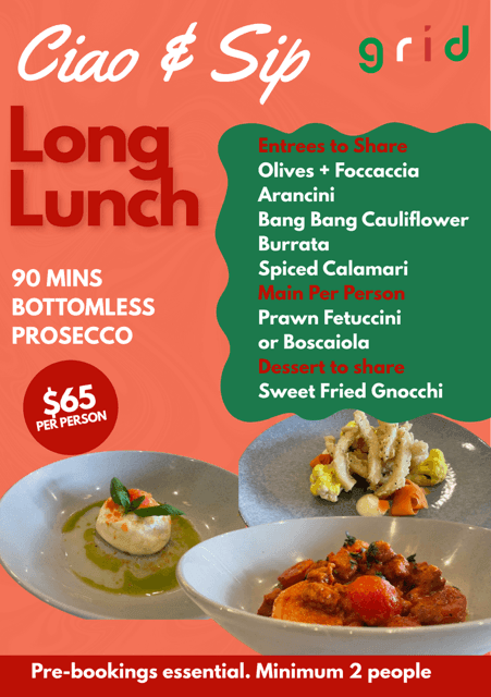 Ciao & Sip brunch menu Italian-inspired dishes in Macarthur region